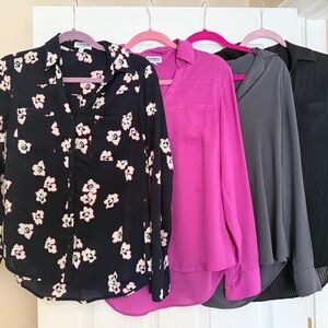 Express navy Floral, Pink, Gray, and Black Button Down Shirts